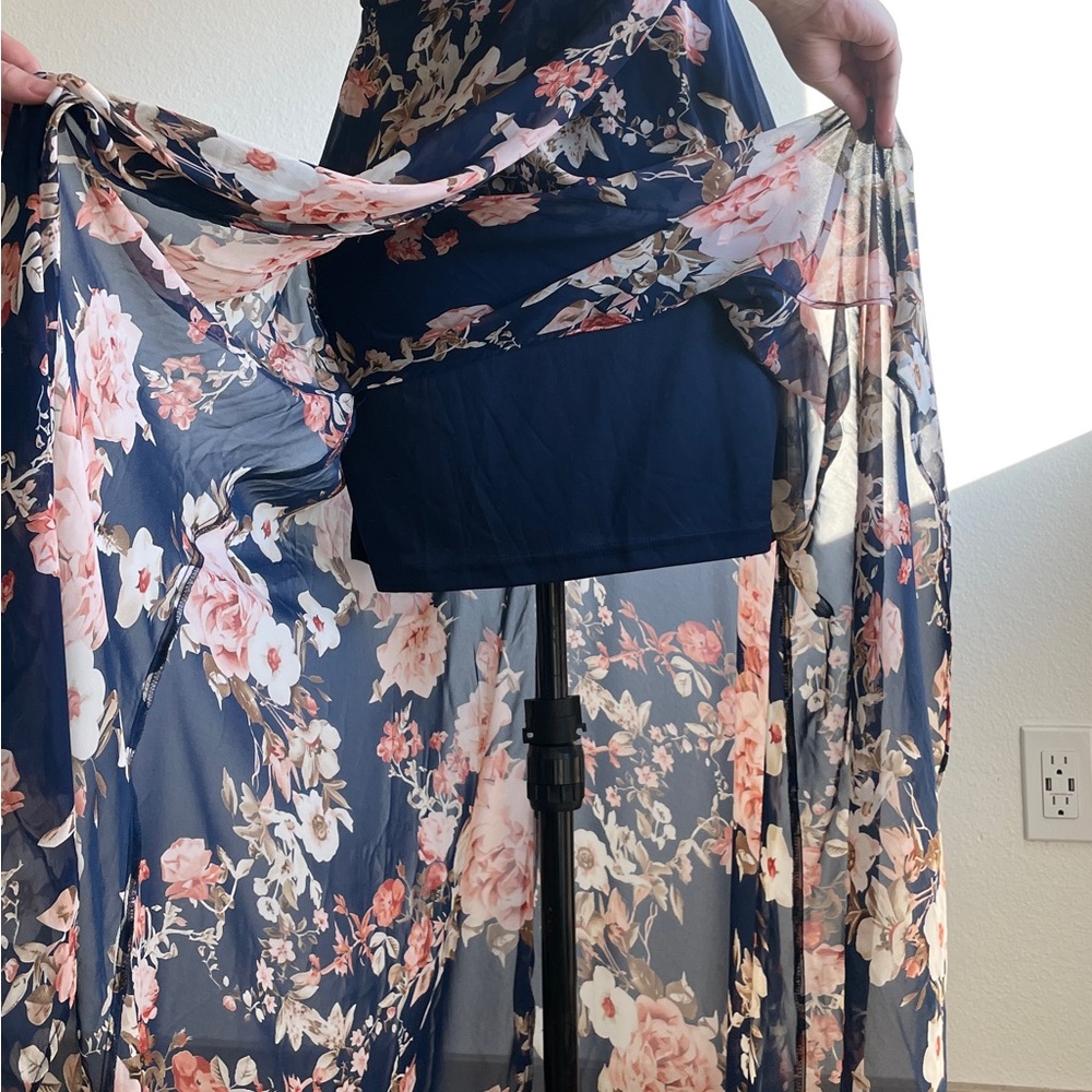 Floral High Low Spaghetti Strap Dress - Picture 7 of 8